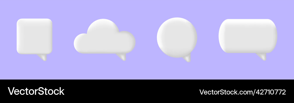 3d speech bubble set chat message icon white Vector Image