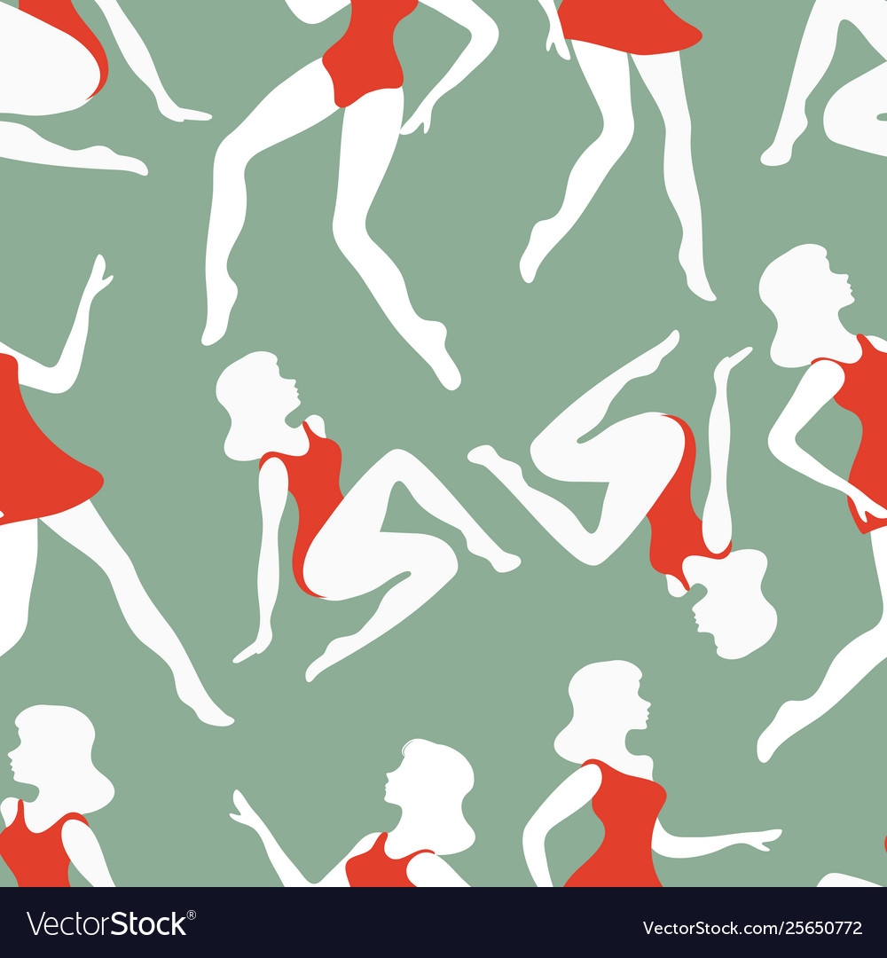 Dancing pattern women seamless Royalty Free Vector Image