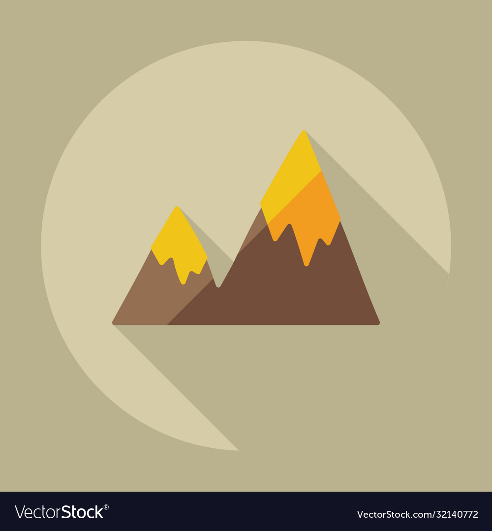 Flat modern design with shadow icons mountains