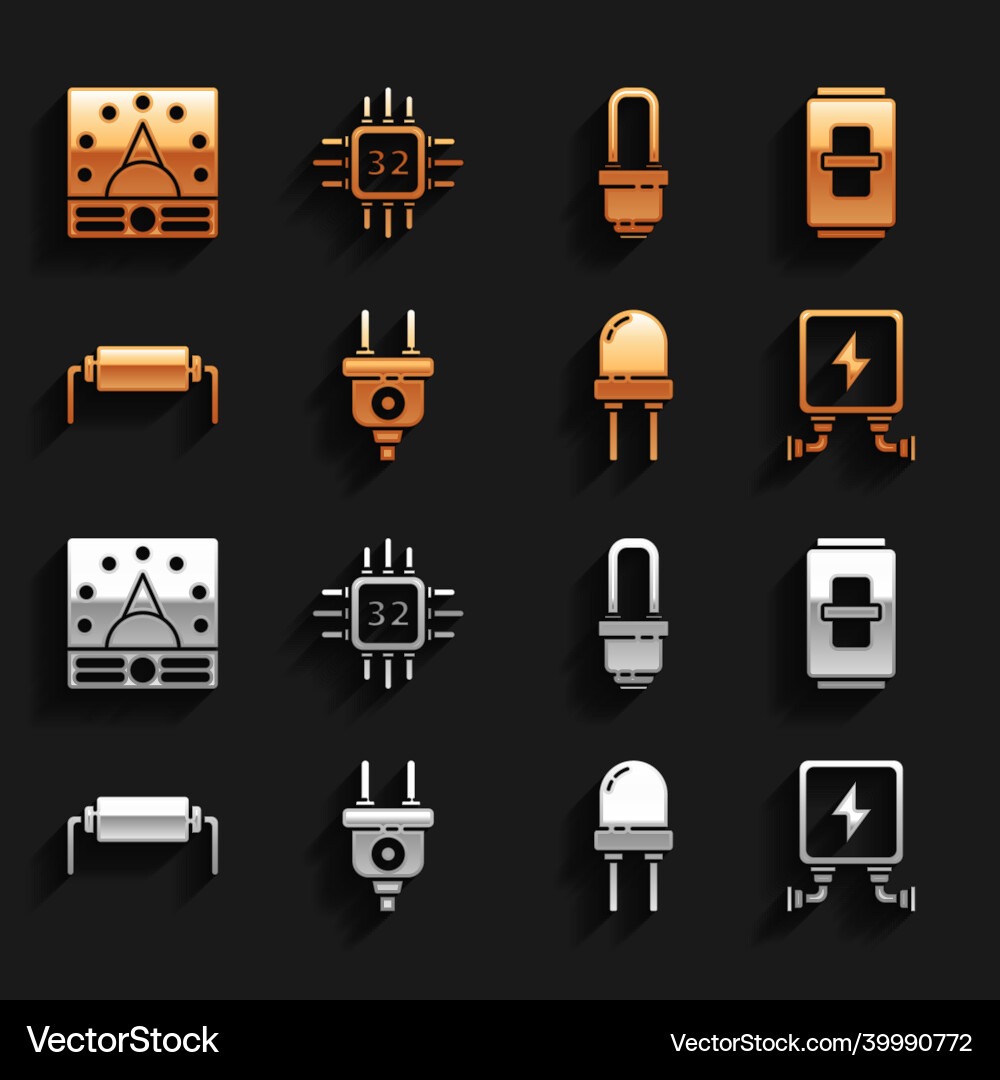 Set electric plug light switch transformer Vector Image