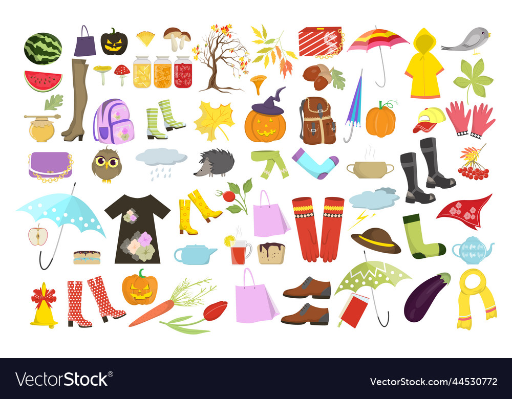 set-of-autumn-things-royalty-free-vector-image