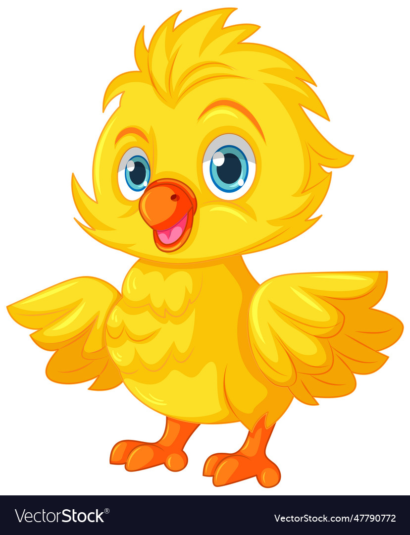 Yellow baby chick cartoon character Royalty Free Vector