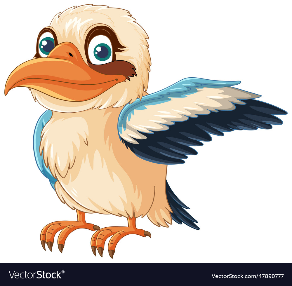 A cartoon of cute kookaburra bird standing Vector Image
