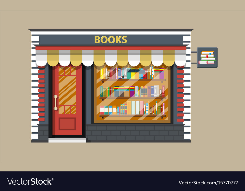 Book shop or store building Royalty Free Vector Image