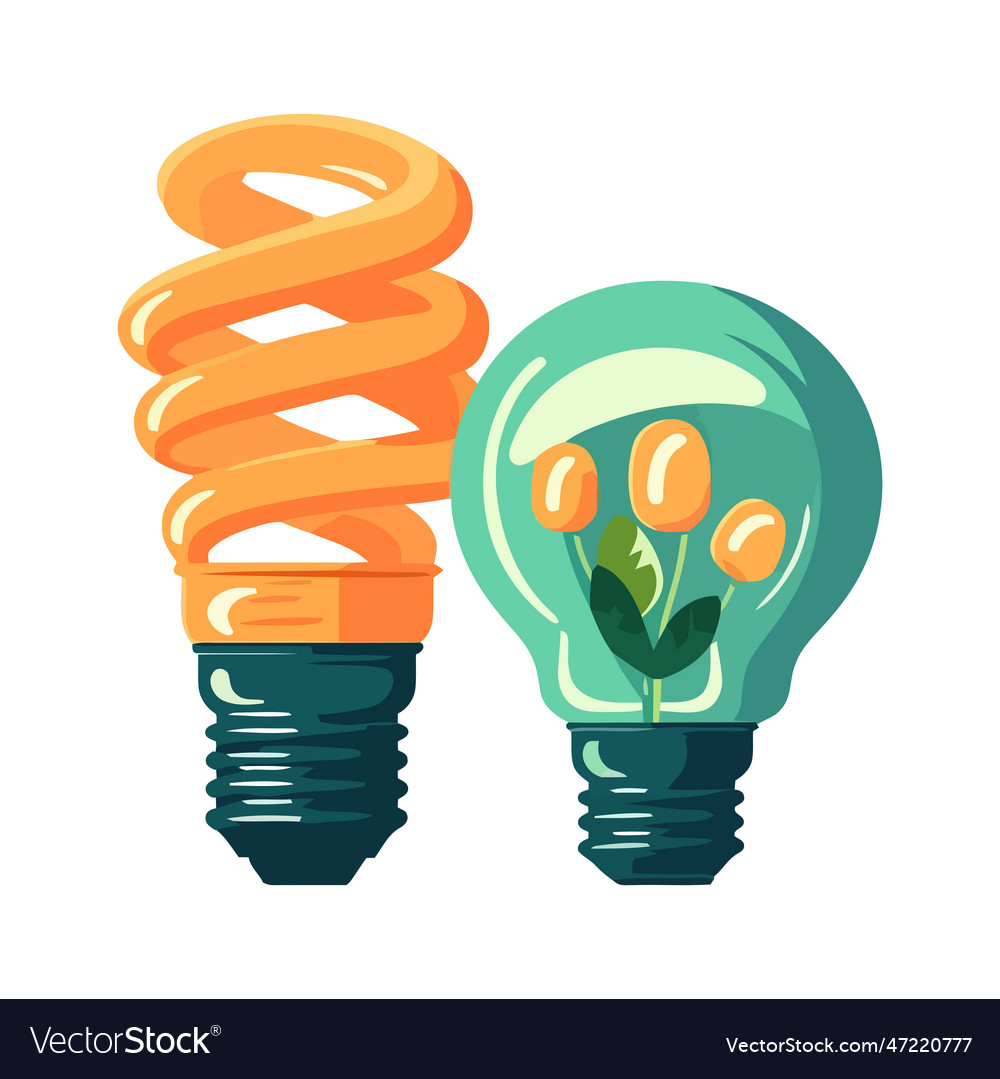 Energy sustainable light bulbs Royalty Free Vector Image