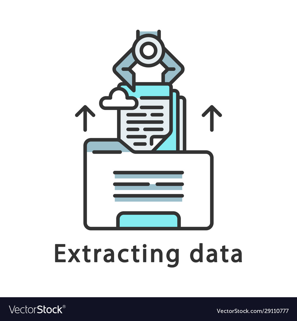 extracting-data-color-icon-royalty-free-vector-image