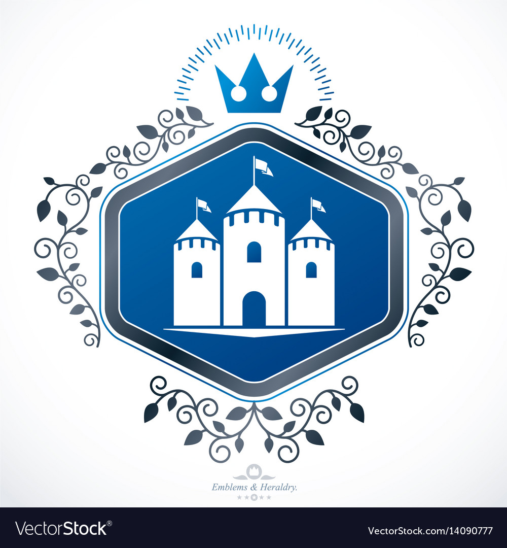 Heraldic coat of arms decorative emblem Royalty Free Vector