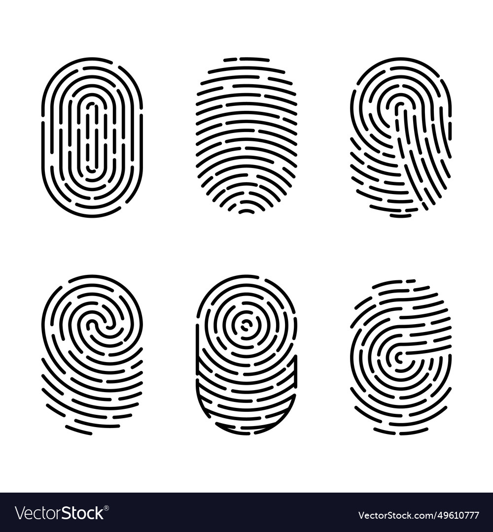 Set of security fingerprint authentication Vector Image