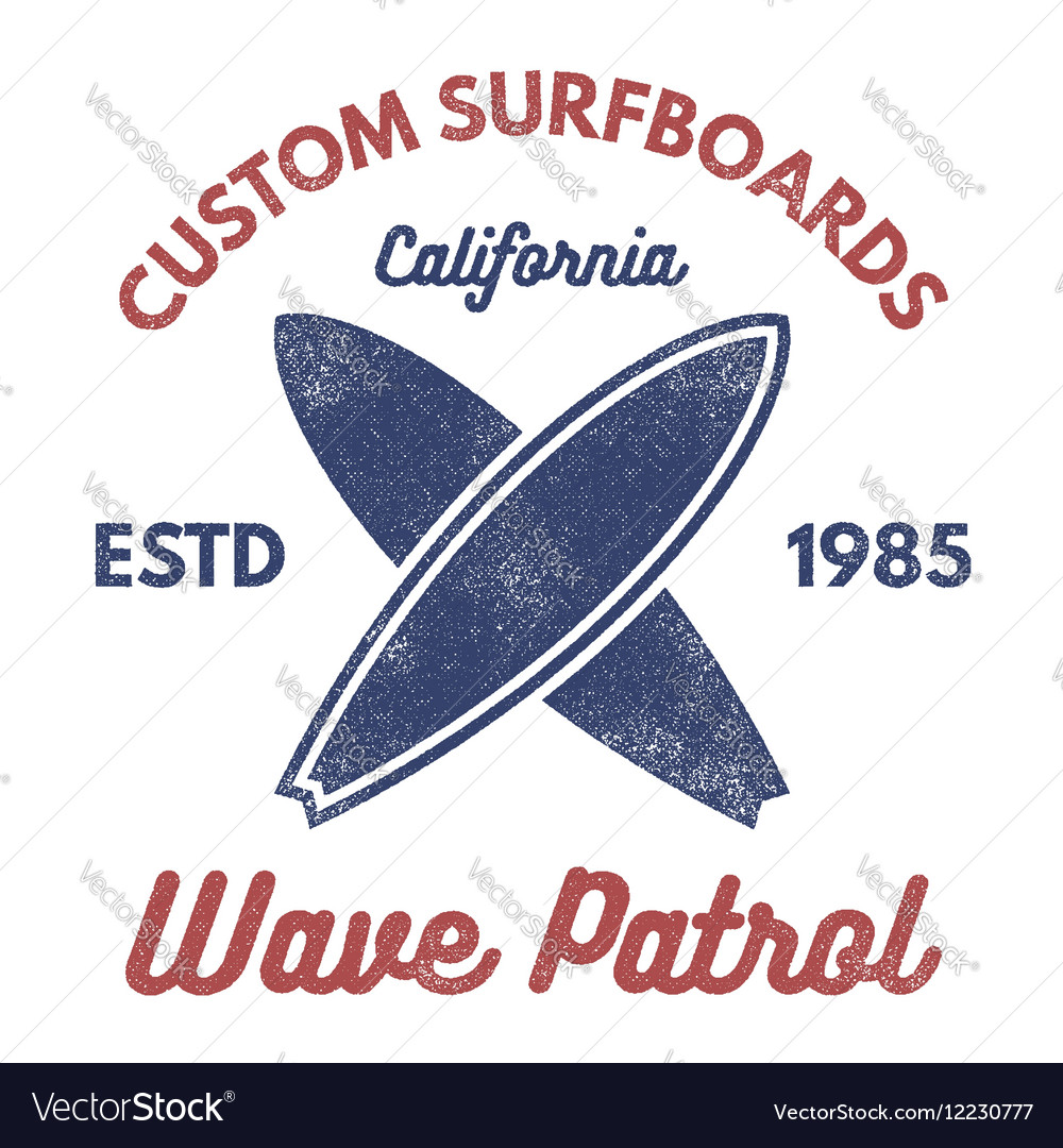 vintage surfing tee design