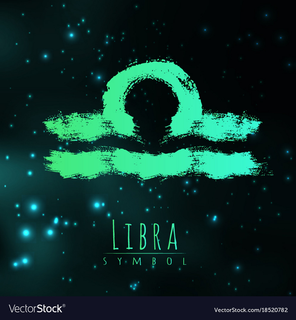 Abstract zodiac sign libra on a dark cosmic