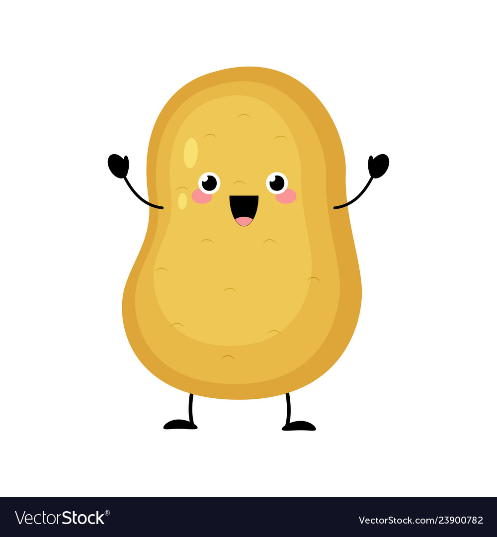 Cute cartoon potato character Royalty Free Vector Image