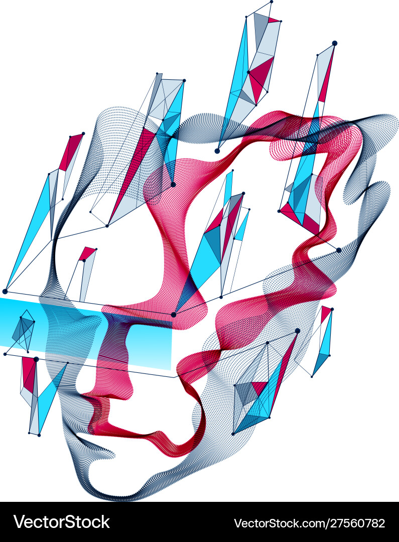 Dotted particles human portrait abstract human Vector Image