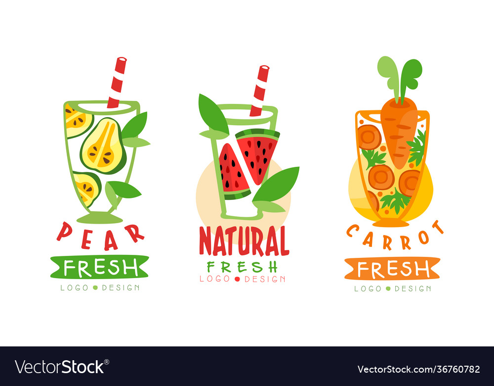 Fresh Fruit And Vegetable Juice In Glass Vector Image