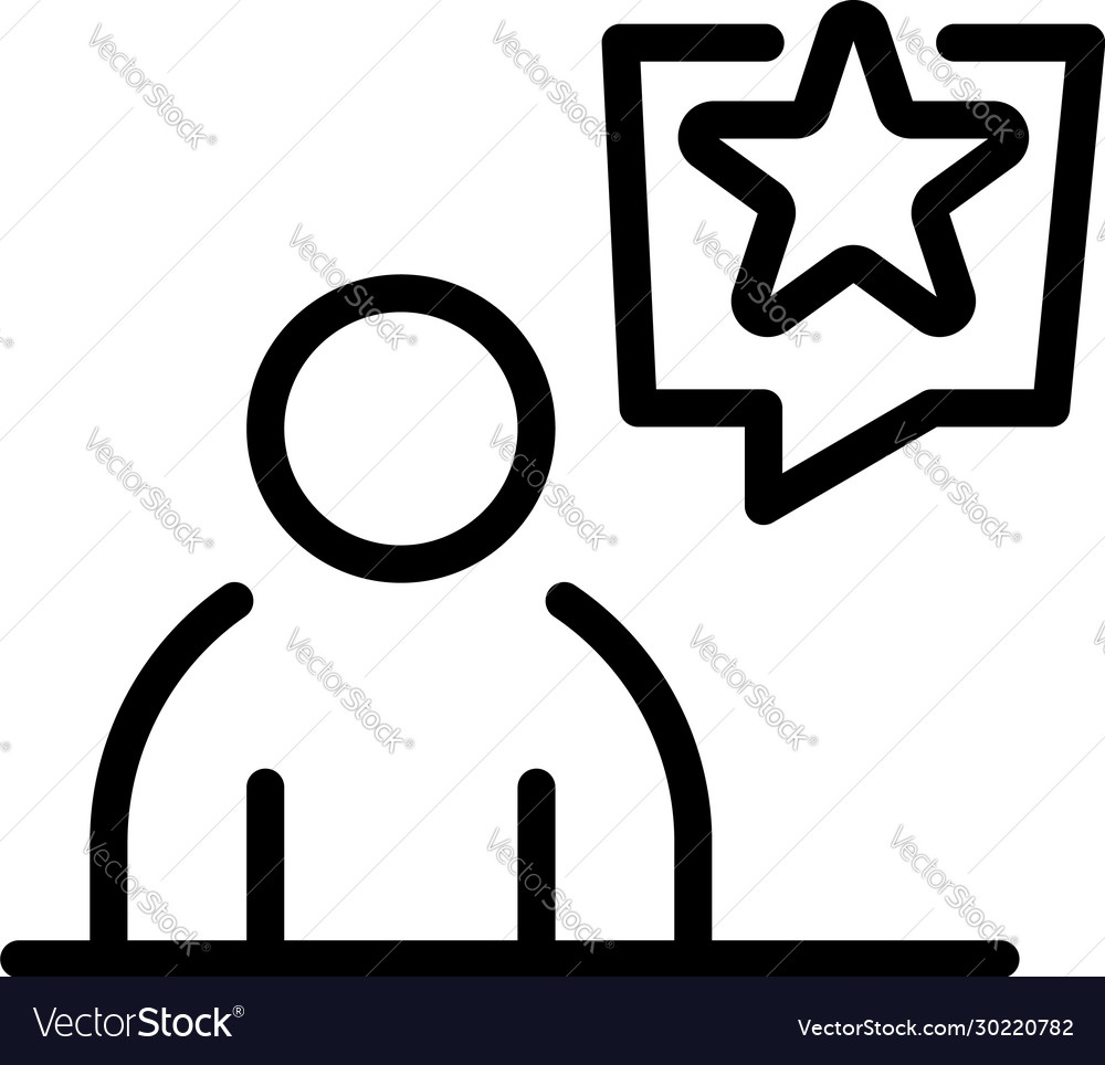 Person review icon outline style Royalty Free Vector Image