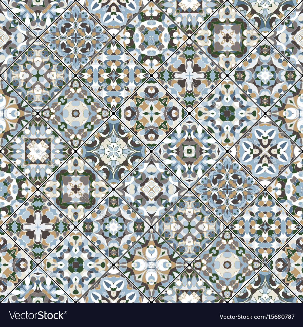 Abstract patterns in the mosaic set Royalty Free Vector