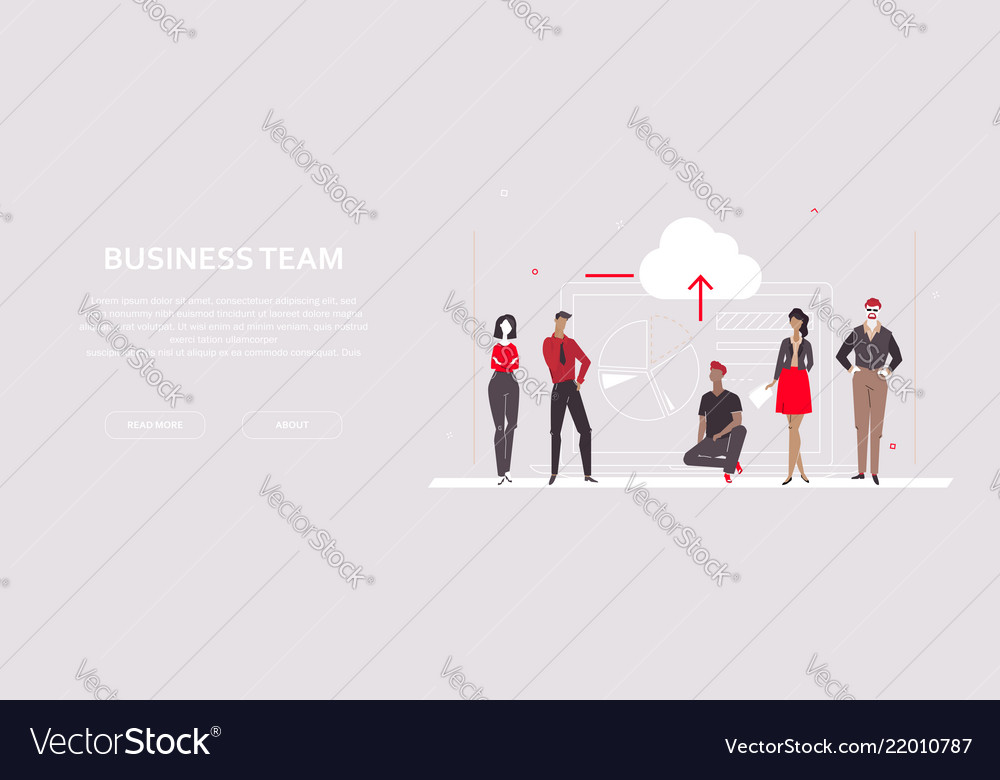 Business Team Flat Design Style Colorful Banner Vector Image
