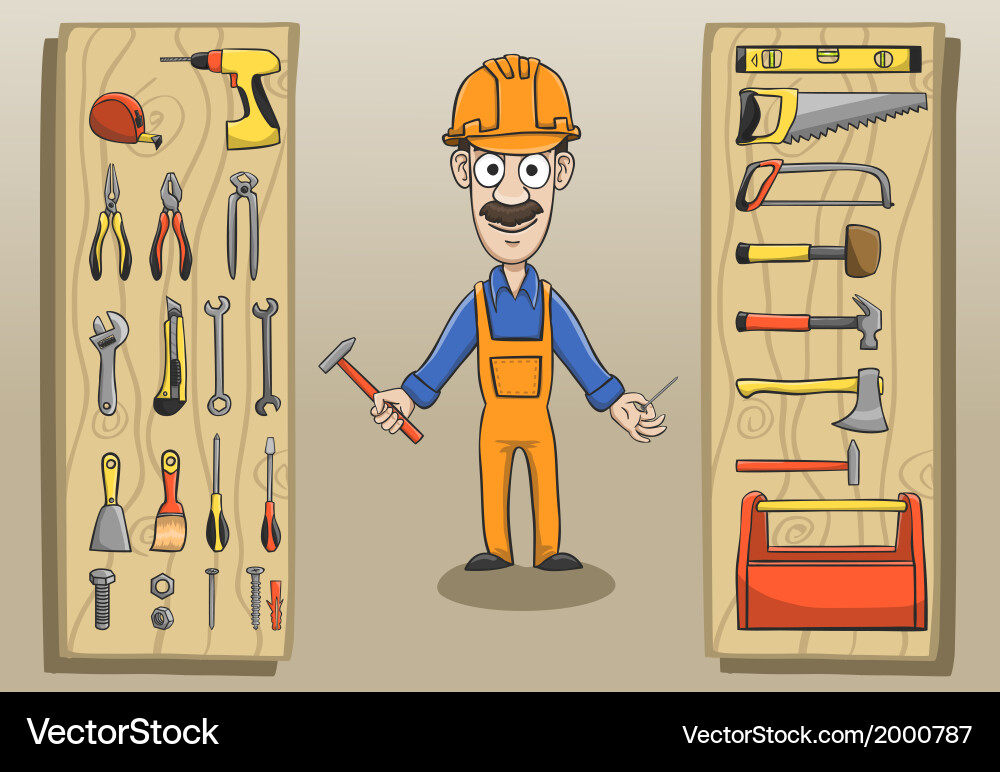 Construction worker character pack Royalty Free Vector Image