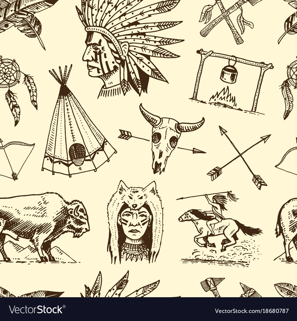 Indian or native american seamless pattern Vector Image