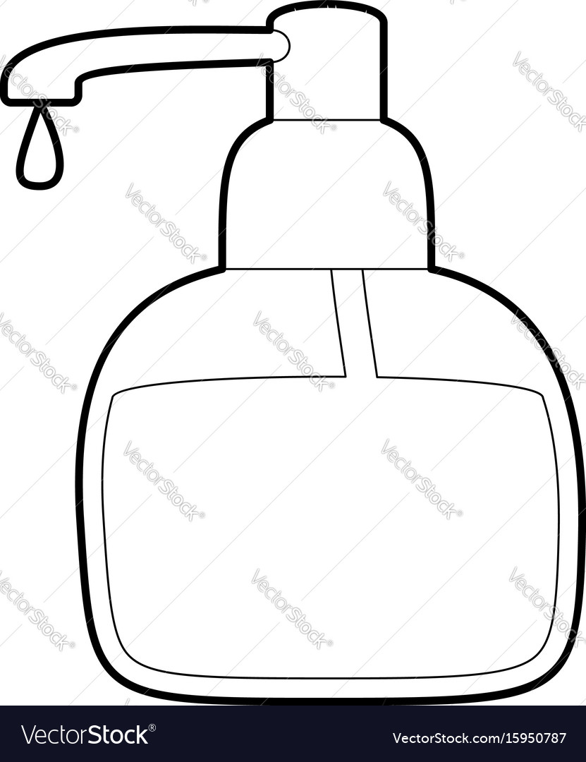 Liquid soap icon outline Royalty Free Vector Image