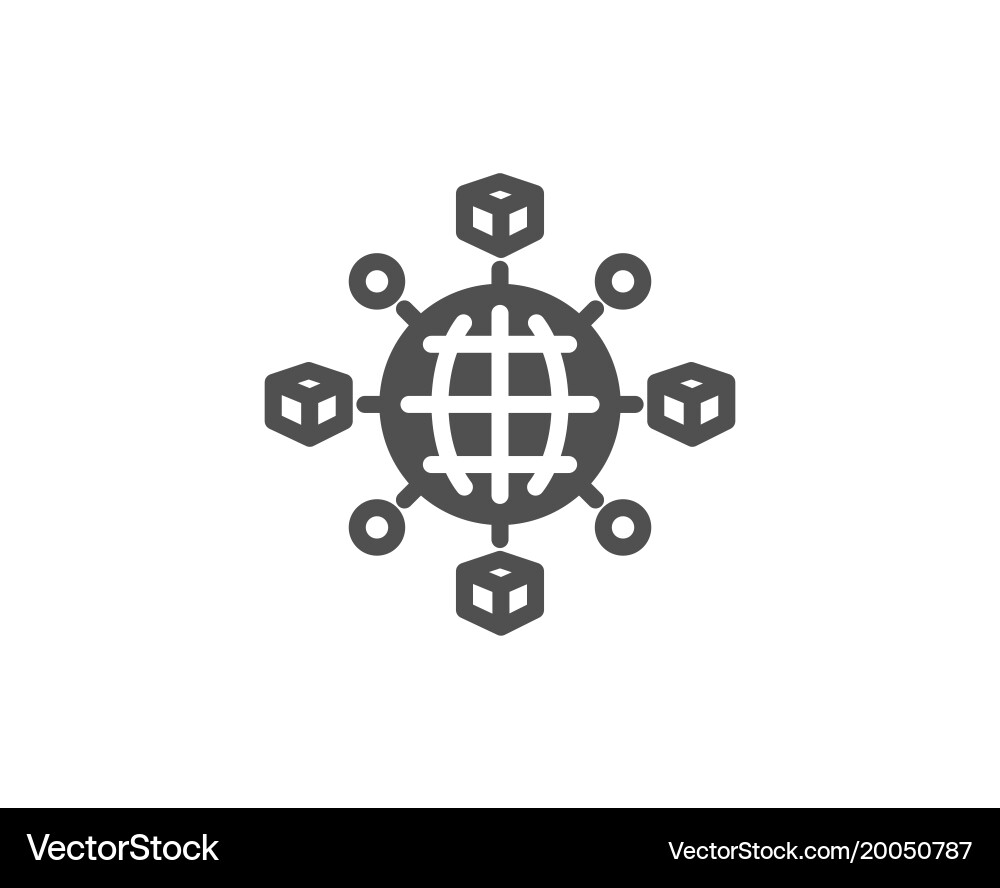 Logistics network simple icon parcel tracking Vector Image