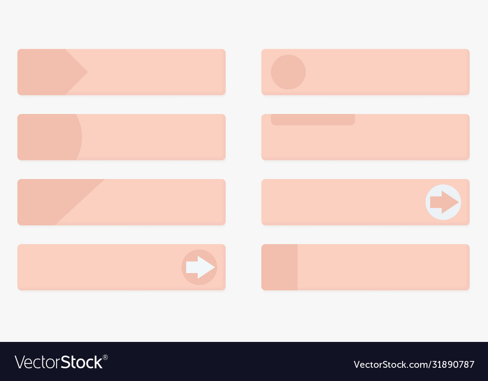 Pale red web buttons with tags flat design