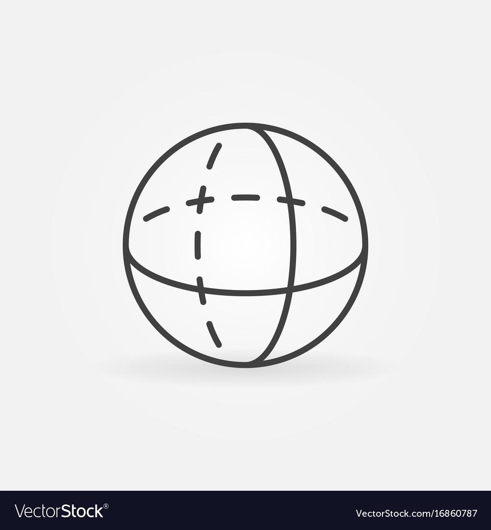 Volume Sphere Outline Icon Royalty Free Vector Image