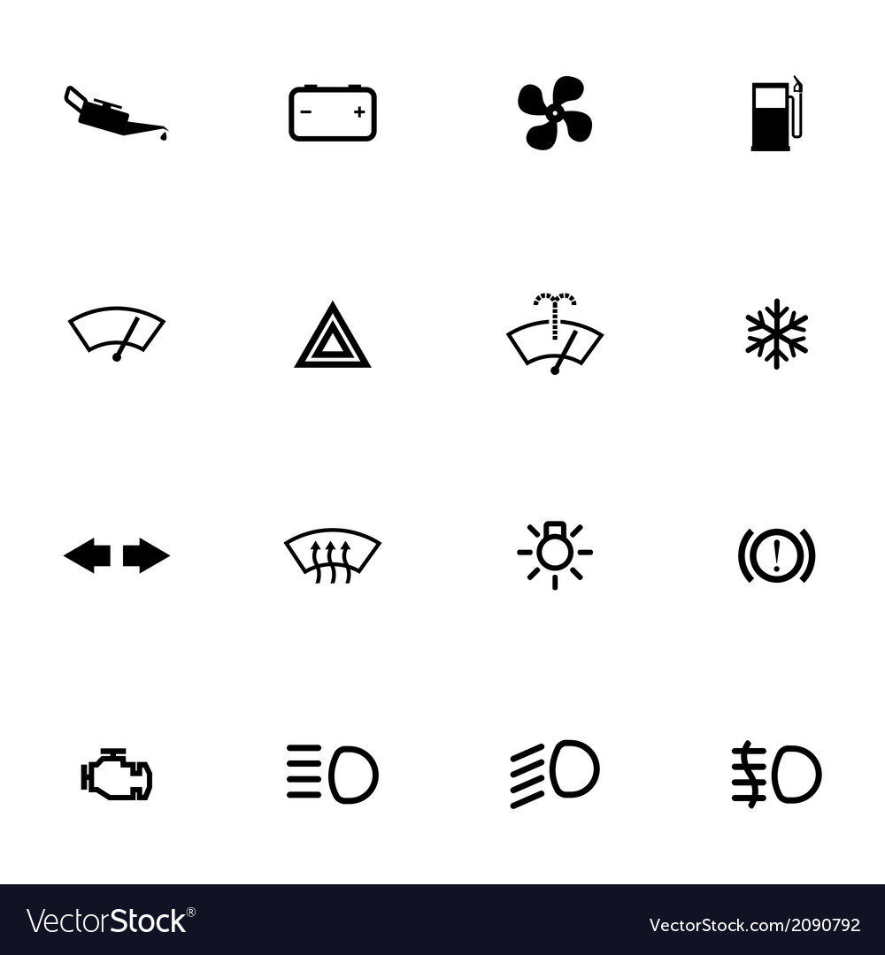 Black car dashboard icons set Royalty Free Vector Image