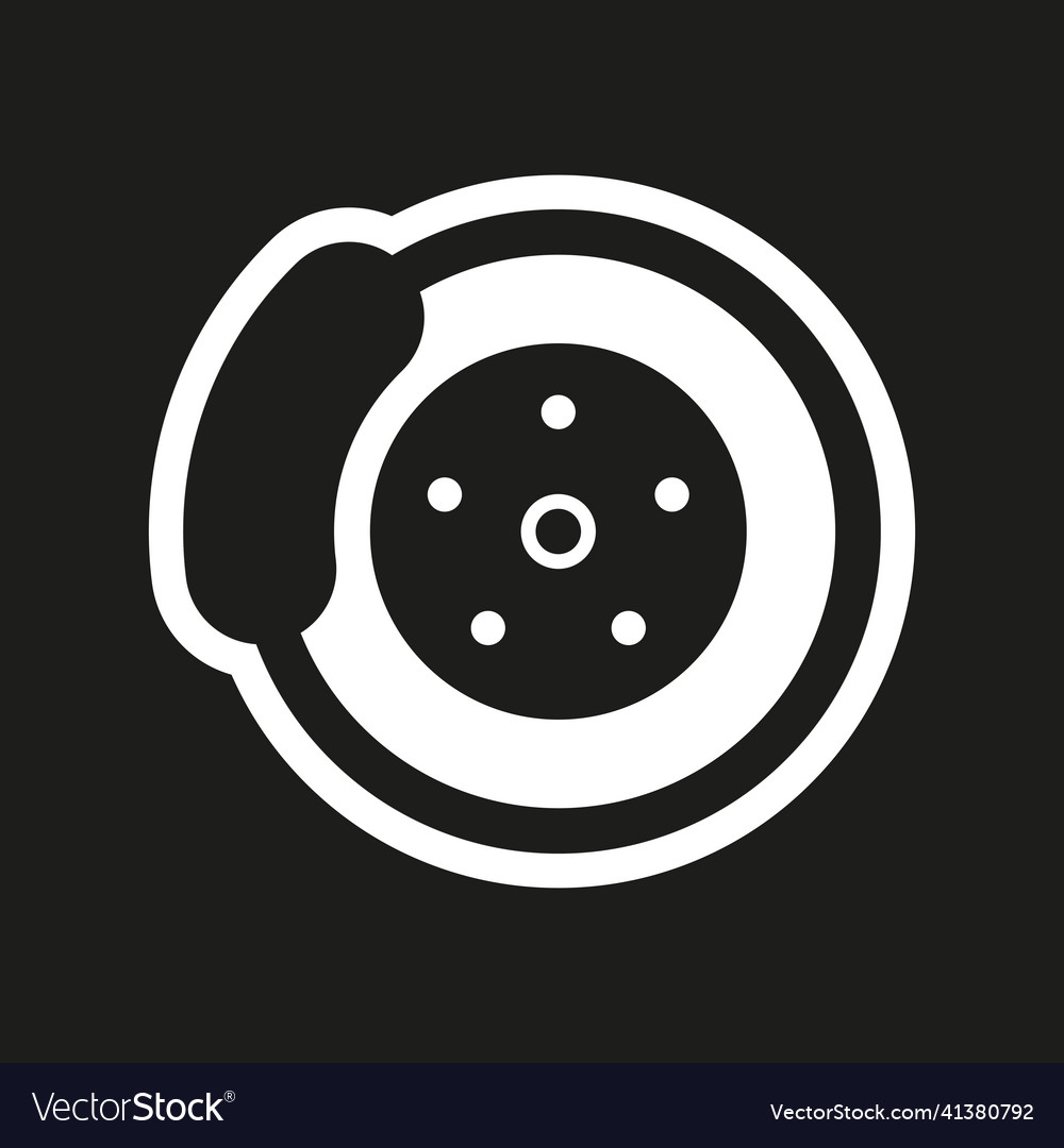 Car brake icon on black background Royalty Free Vector Image