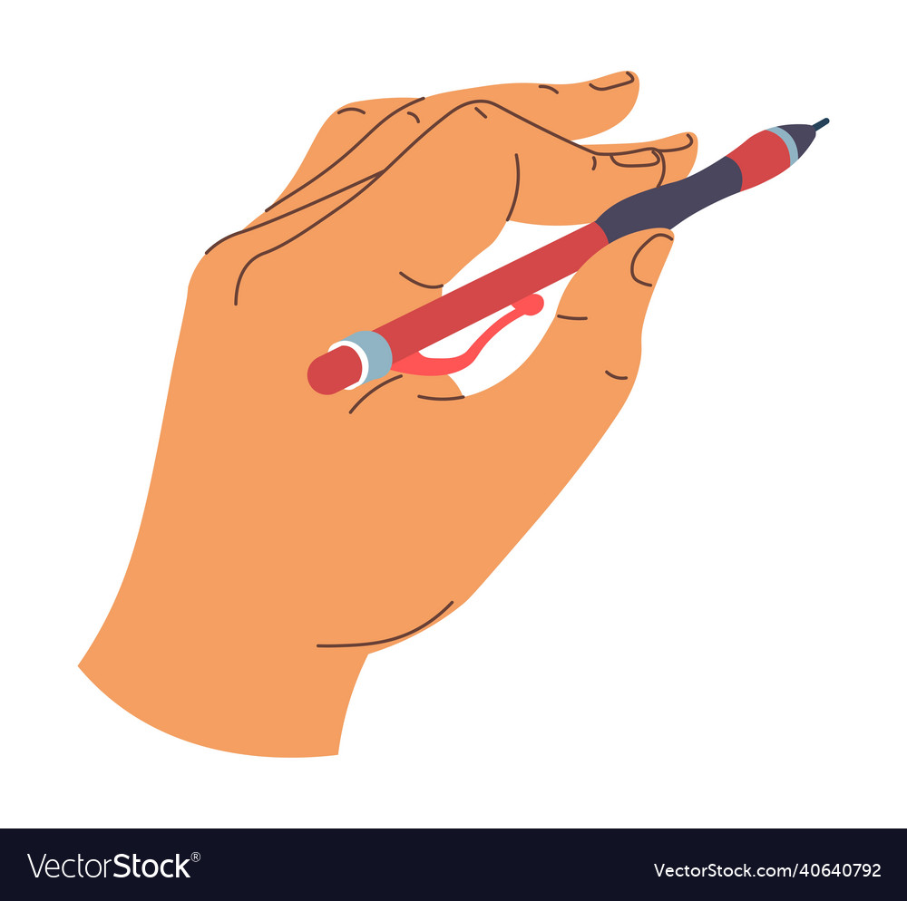 Hand of writer or artist with pencil or pen Vector Image