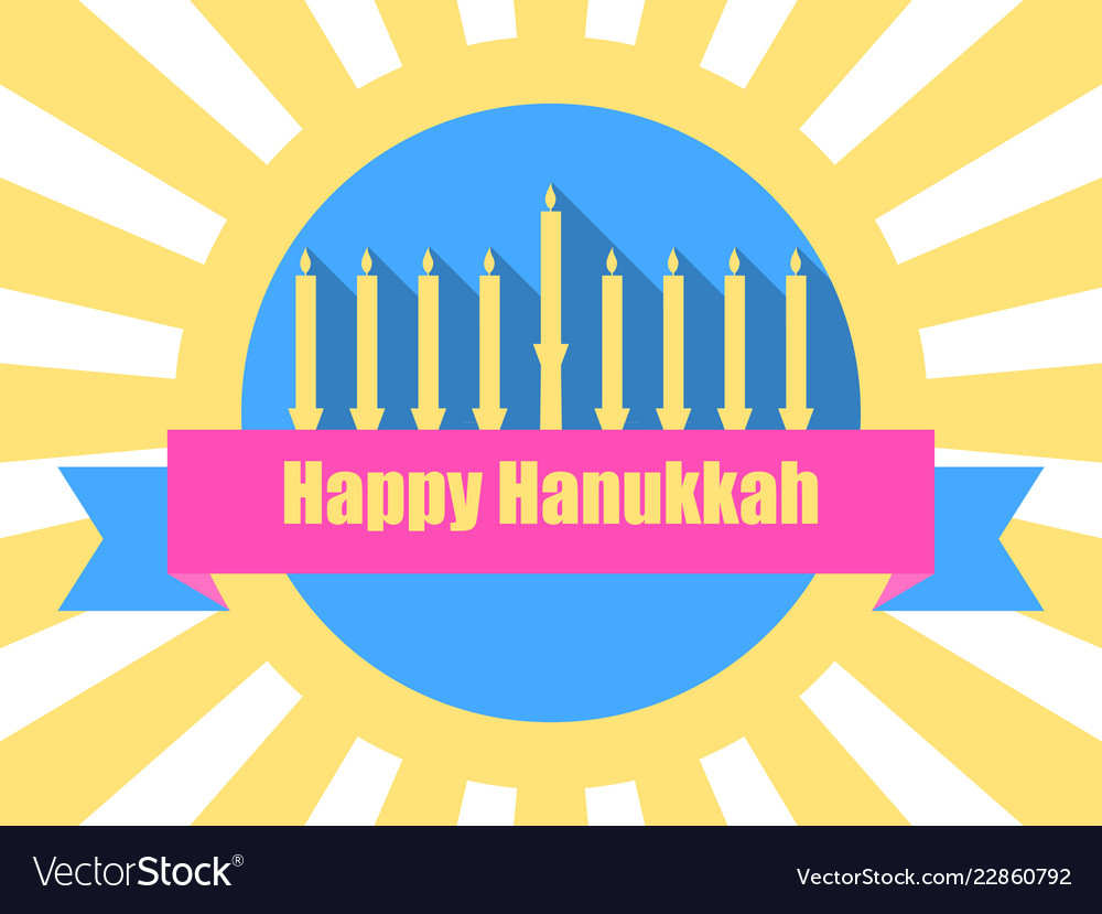 Happy Hanukkah Candles Nine Royalty Free Vector Image