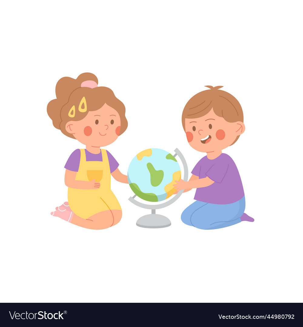 Kids Having Geography Lesson Royalty Free Vector Image Kids Having Geography Lesson Royalty Free Vector Image