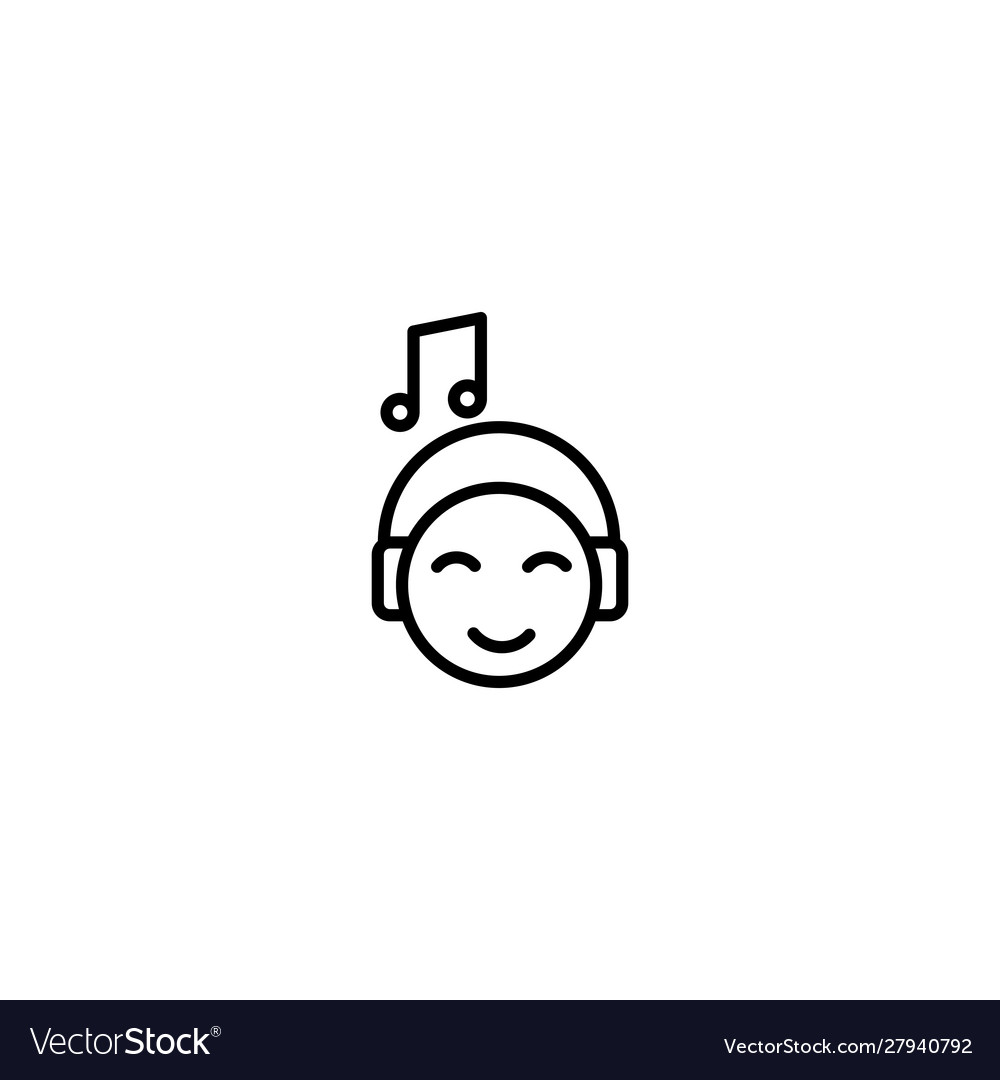 Listening music icon Royalty Free Vector Image