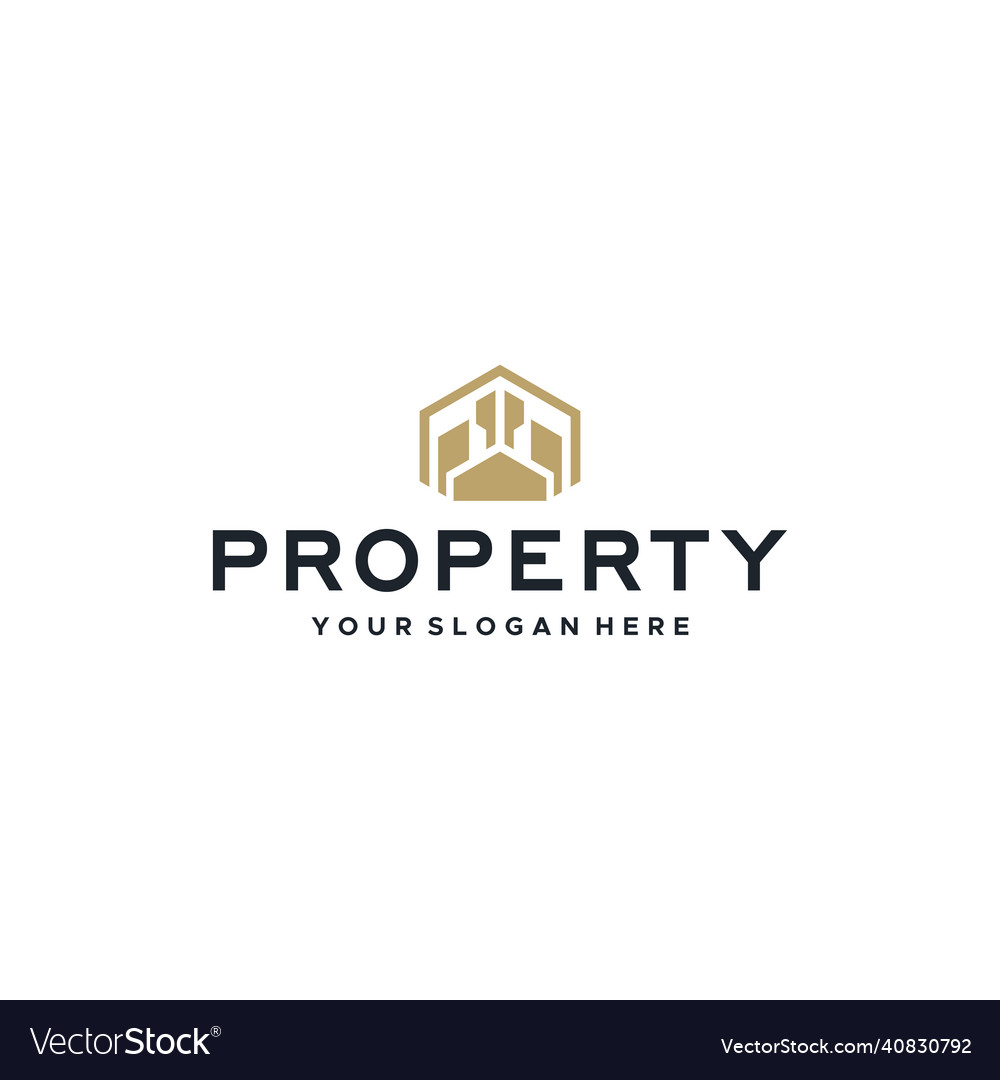 Modern design property building wall logo design Vector Image