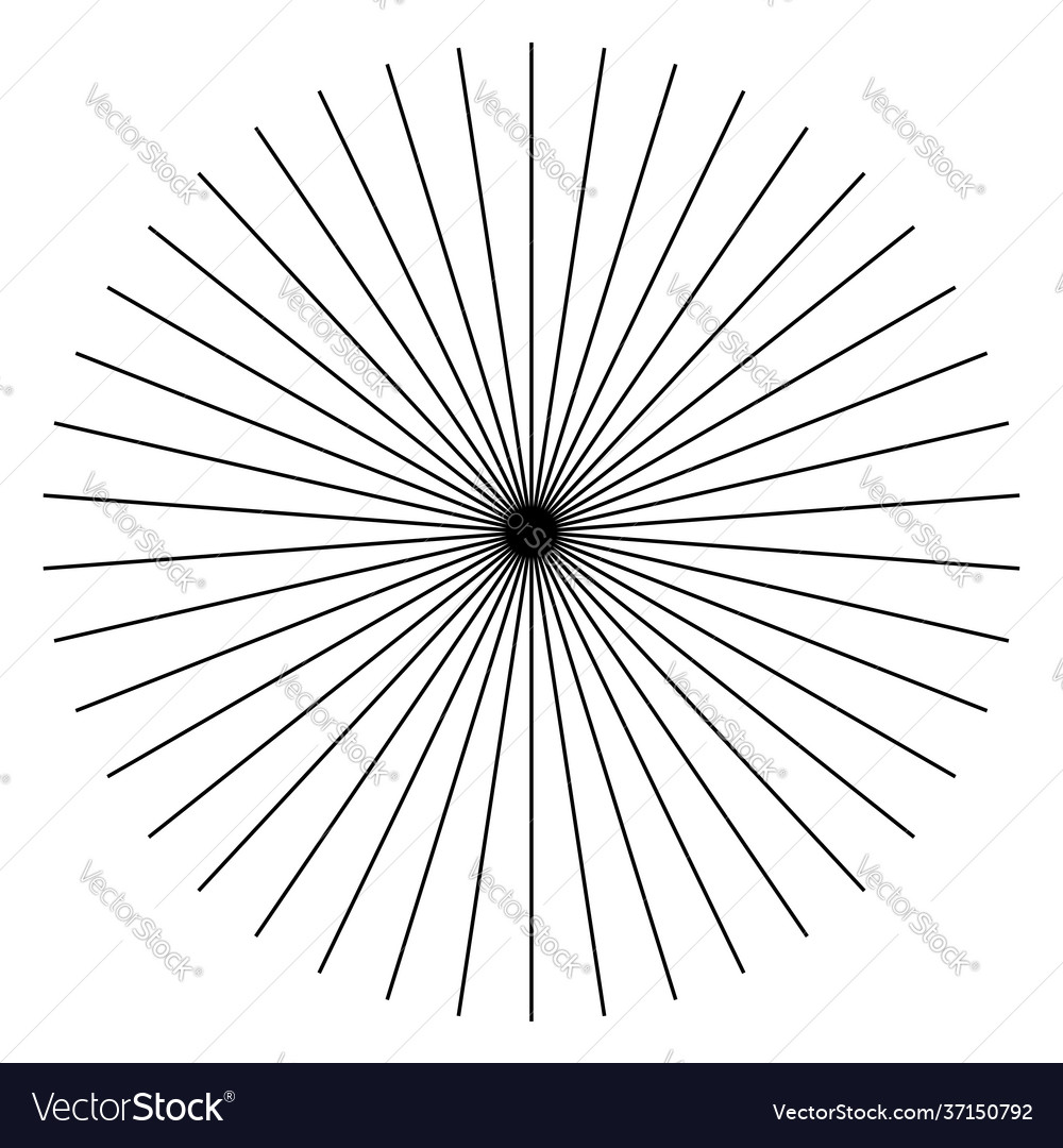 Radial radiating converging lines circular lines Vector Image