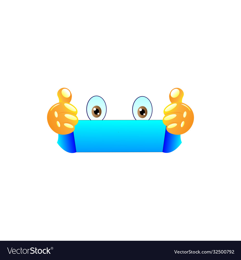 Thumb emoticon banner and ribbon image Royalty Free Vector