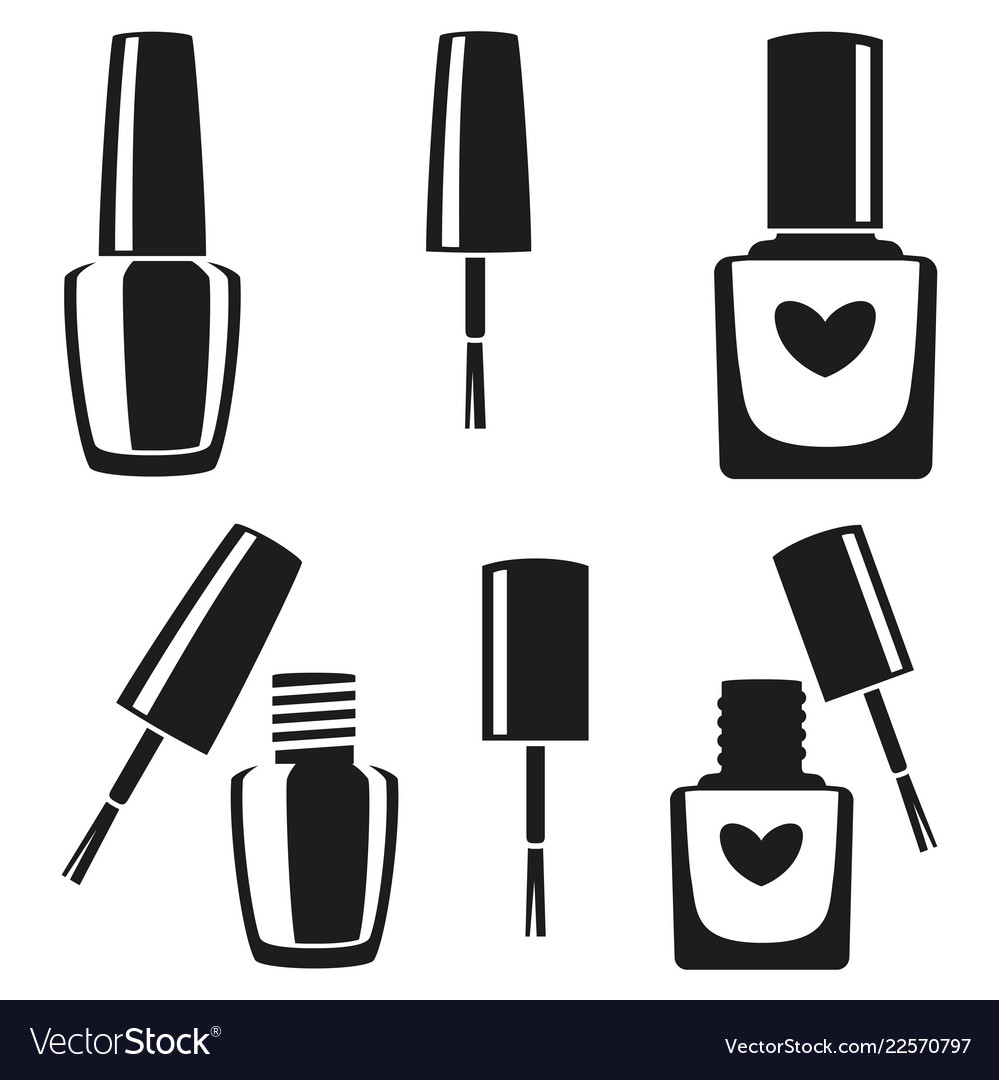 Download Silhouette Nail Polish Clipart Black And White - Nail and ...