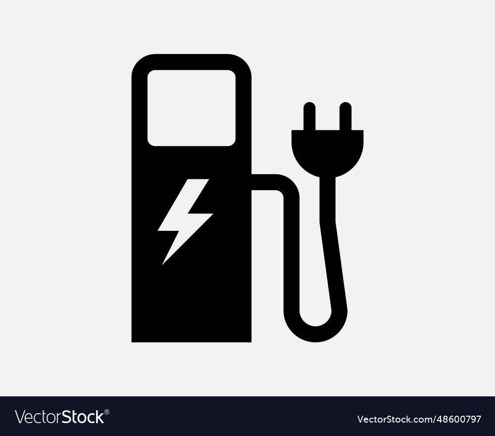 Ev charger icon electric vehicle electricity power