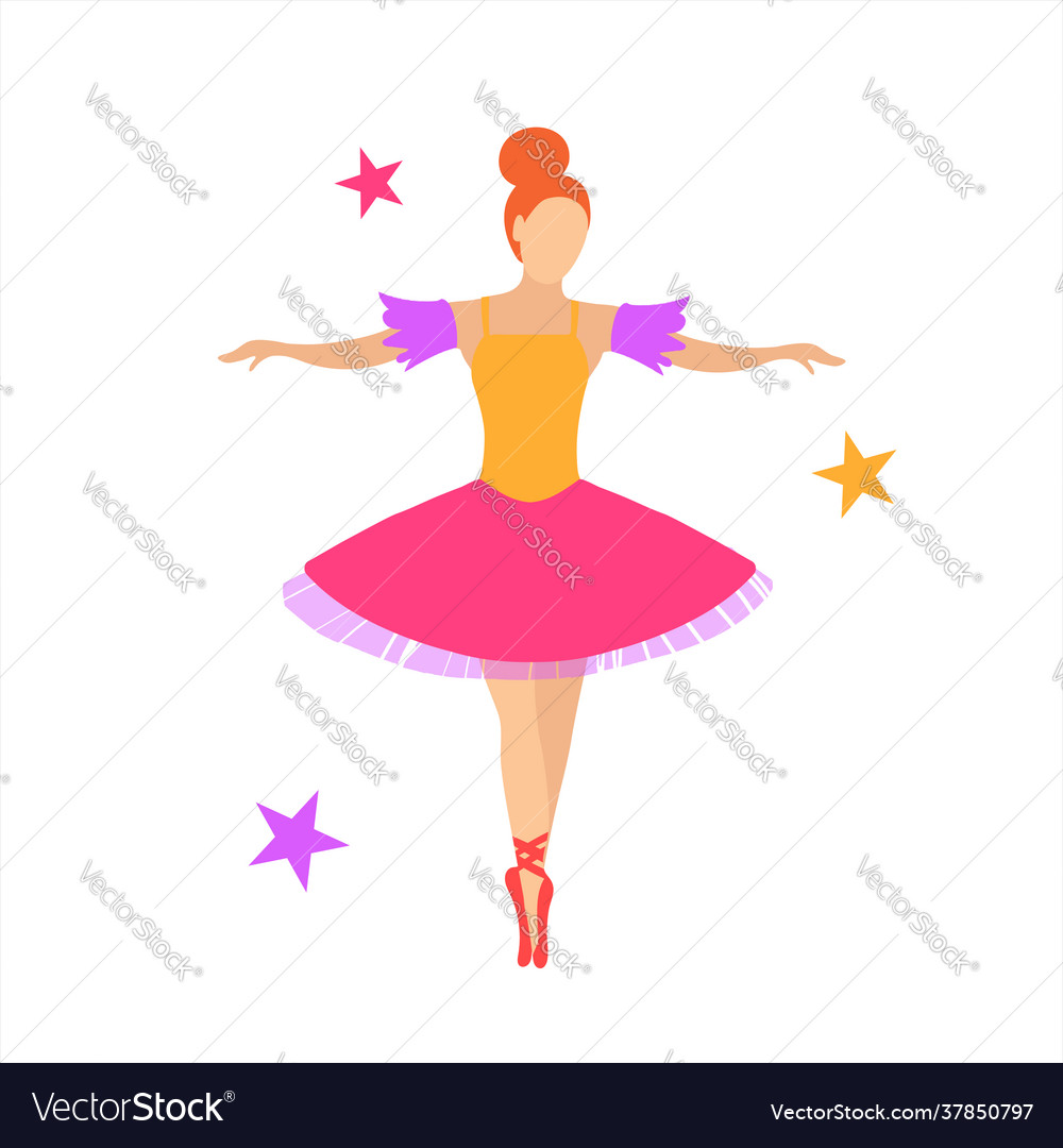 Graceful ballerina in a pink tutu on pointe shoes