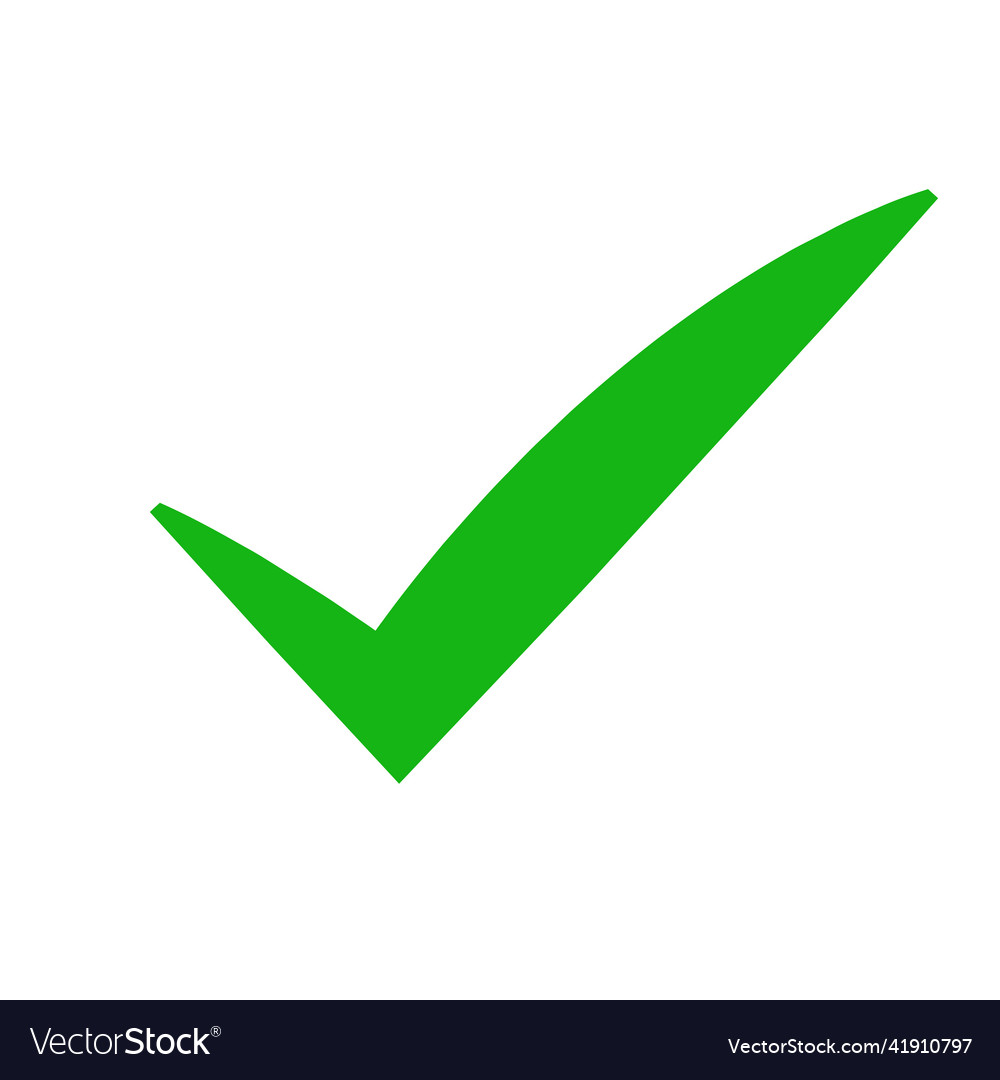 Green check mark icon tick symbol in color Vector Image