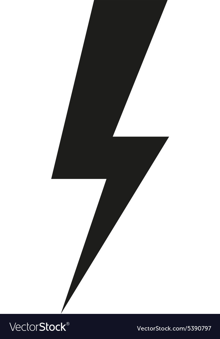 Lightning icon power symbol flat