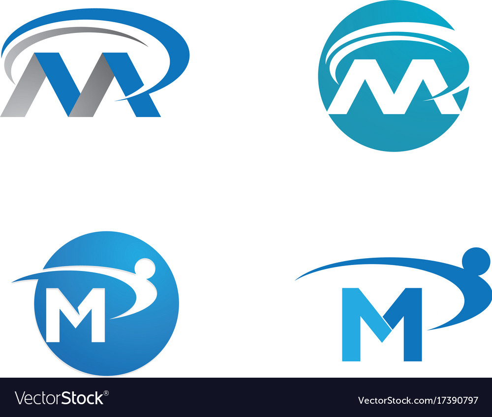 M letter logo template Royalty Free Vector Image