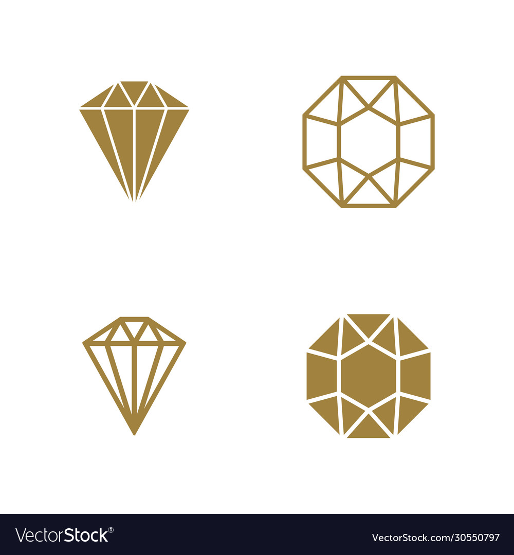 Set diamond logo design template creative Vector Image