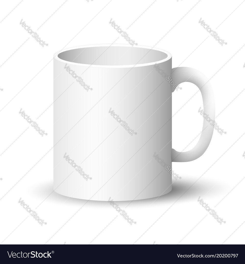 White mug isolated Royalty Free Vector Image - VectorStock
