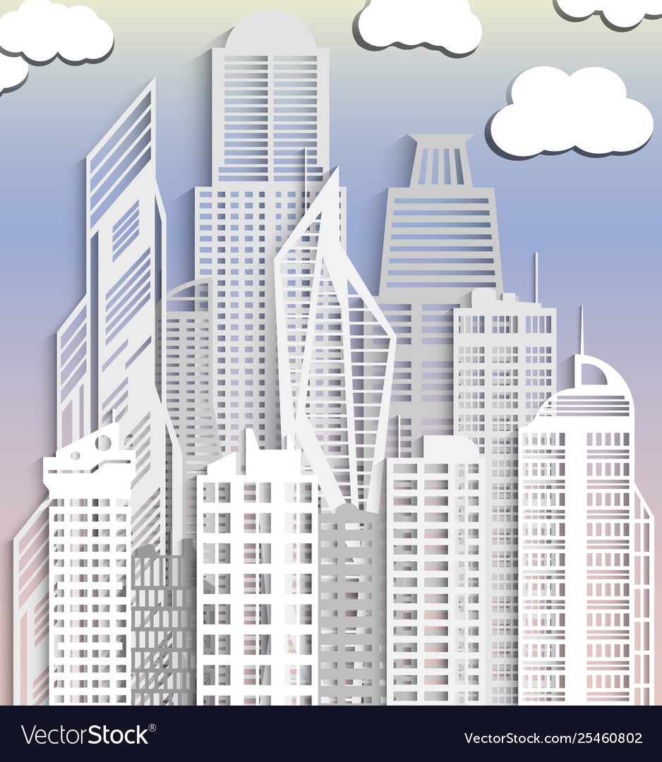 Cityscape made paper Royalty Free Vector Image