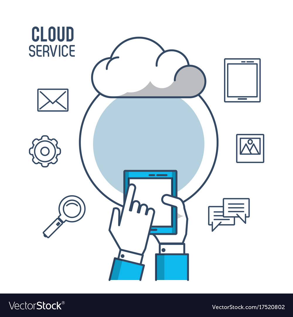 Cloud computing service Royalty Free Vector Image