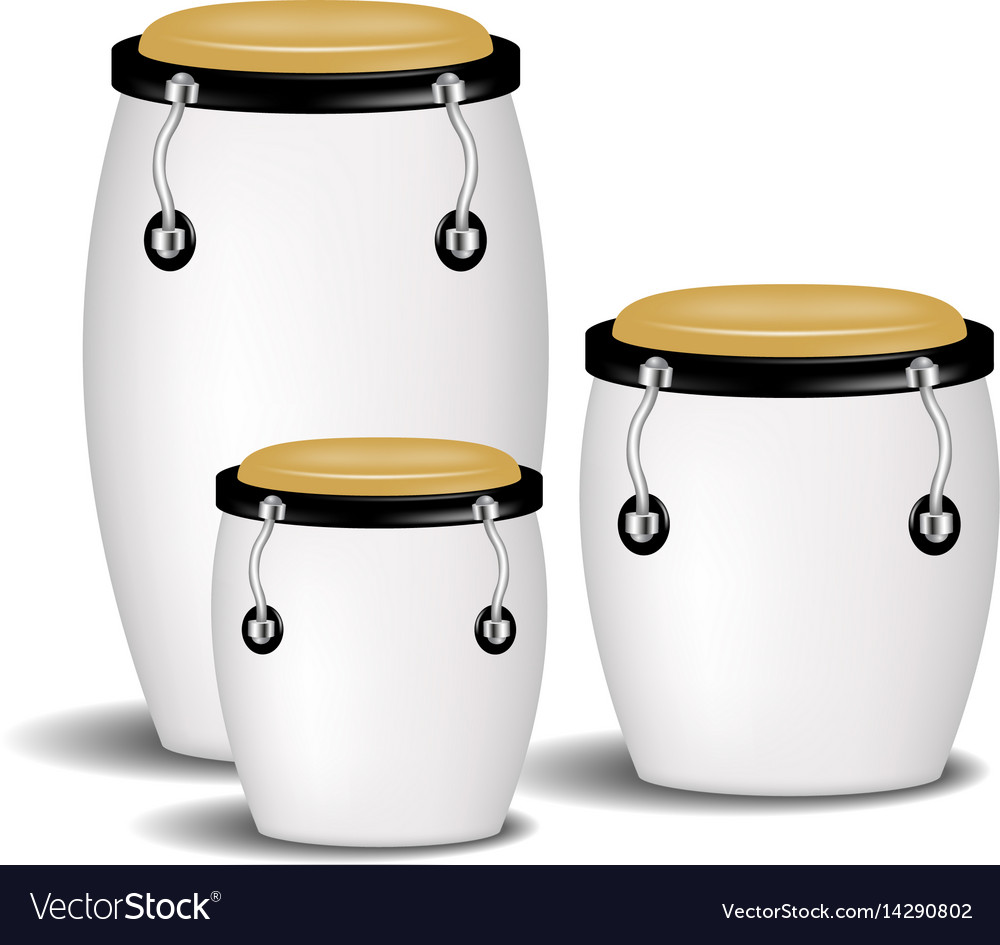 Congas band in white design with shadow Royalty Free Vector