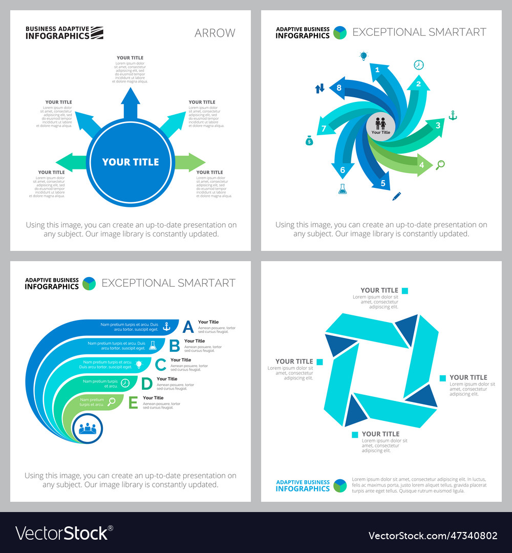 Creative diagram set for business project Vector Image