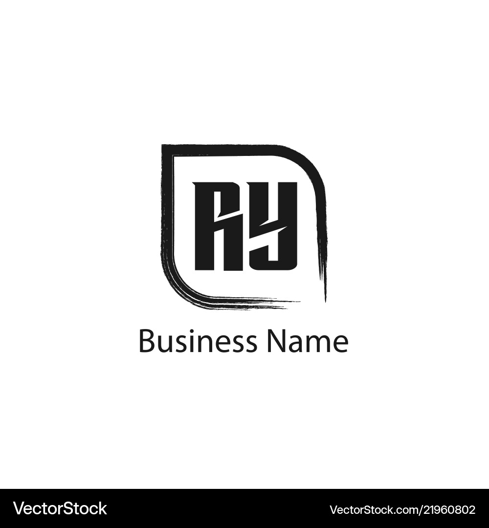 Initial letter ry logo template design Royalty Free Vector