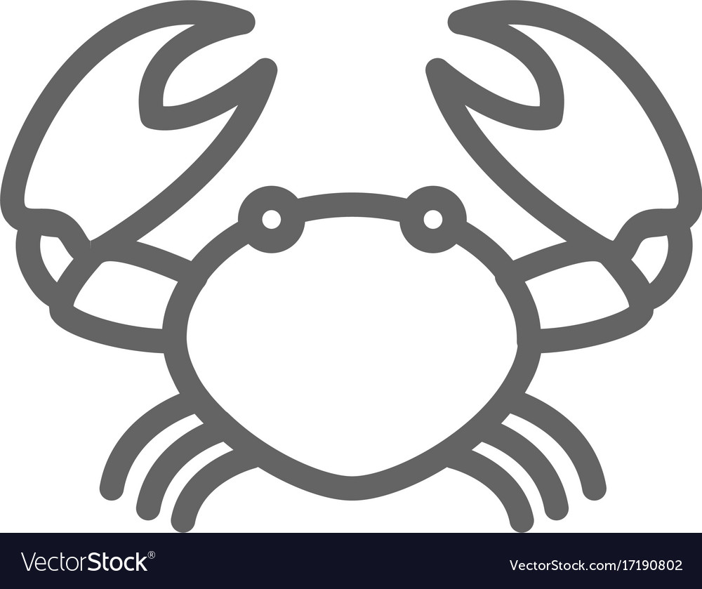 Simple crab line icon symbol and sign Royalty Free Vector