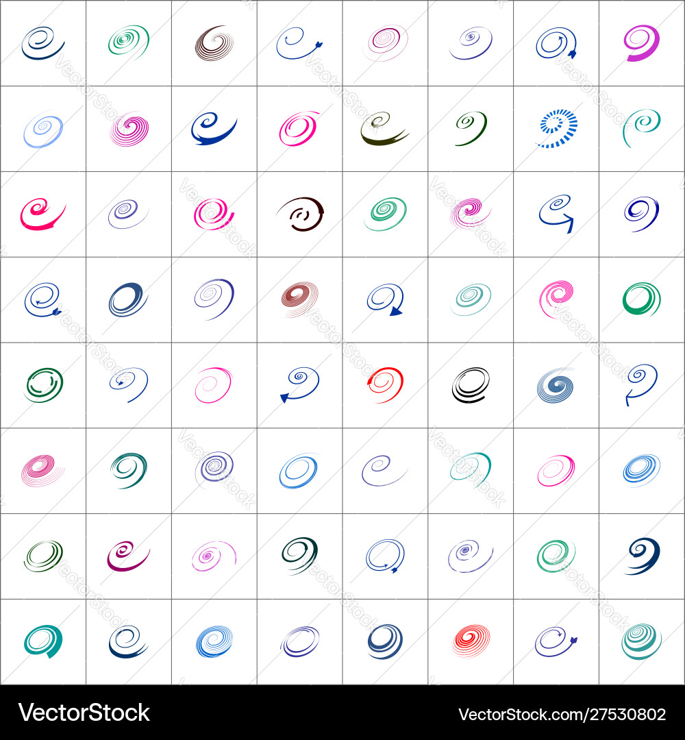 Spiral design elements Royalty Free Vector Image
